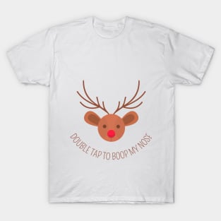 marry christmas cute Fawn double tap to boop my nose design T-Shirt